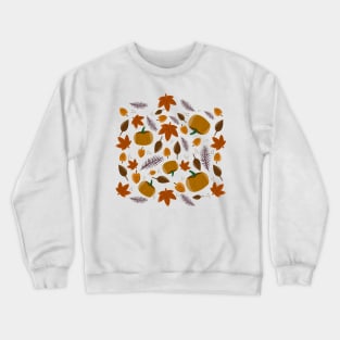 Autumn Leaves Pumpkin Pattern Crewneck Sweatshirt